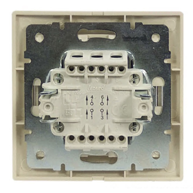 Выключатель одноклавишный с вставкой LEZARD Mira крем 701-0303-100