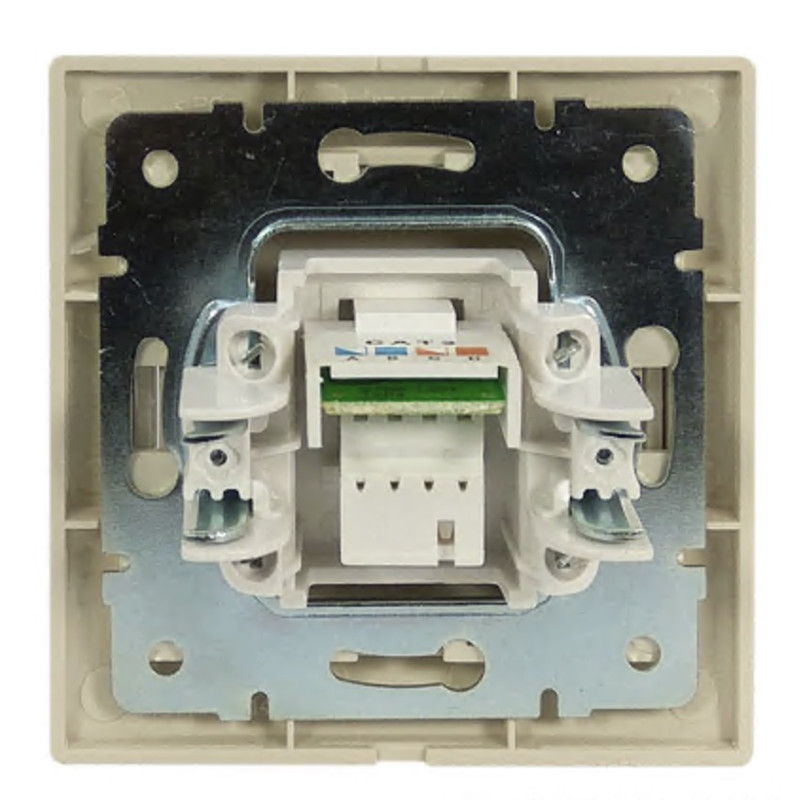 Розетка одинарна телефонна "Євро" зі вставкою RJ-11 LEZARD Mira крем 701-0303-137