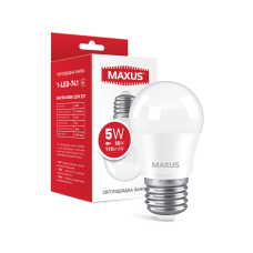Светодиодная лампочка MAXUS G45 5W 3000K 220V E27 шар 1-LED-741