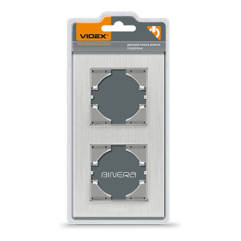 Рамка двойная вертикальная VIDEX Binera серебристый алюминий (VF-BNFRA2V-SL)