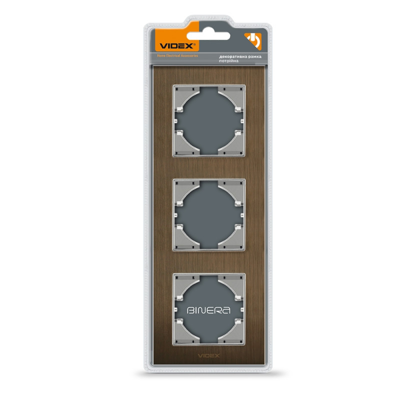 Рамка потрійна вертикальна VIDEX Binera шоколадний алюміній (VF-BNFRA3V-CH)