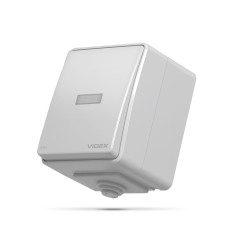 Выключатель одноклавишный наружный с подсветкой VIDEX BINERA IP65 (VF-BNW11L-G)