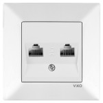 Розетка компьютерная двойная VIKO Meridian белая 90970034-WH