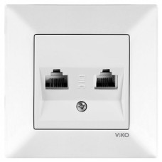 Розетка компьютерная и телефонная VIKO Meridian белая 90970035-WH