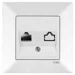 Розетка телефонная VIKO Meridian белая 90970013-WH