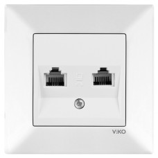 Розетка телефонная двойная VIKO Meridian белая 90970033-WH