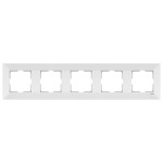 Рамка пятерная горизонтальная VIKO Meridian белая 90979005-WH