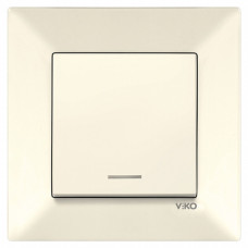 Выключатель одноклавишный с подсветкой VIKO Meridian крем 90970219-WH