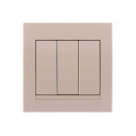 Выключатель трехклавишный LEZARD Deriy крем 702-0303-109