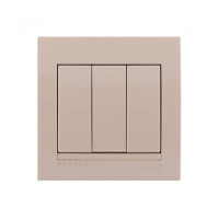 Выключатель трехклавишный LEZARD Deriy крем 702-0303-109