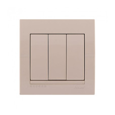 Выключатель трехклавишный LEZARD Deriy крем 702-0303-109