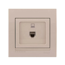 Розетка компьютерная одинарная LEZARD Deriy крем 702-0303-139