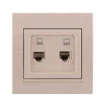 Розетка компьютерная двойная LEZARD Deriy крем 702-0303-141