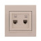 Розетка компьютерная двойная LEZARD Deriy крем 702-0303-141