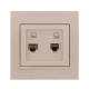 Розетка компьютерная двойная LEZARD Deriy крем 702-0303-141
