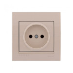 Розетка одинарная б/з LEZARD Deriy крем 702-0303-121B