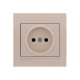 Розетка одинарная б/з LEZARD Deriy крем 702-0303-121B