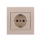 Розетка одинарная з/з LEZARD Deriy крем 702-0303-122В