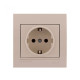 Розетка одинарная з/з LEZARD Deriy крем 702-0303-122В