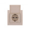 Розетка одинарная с/з и крышкой LEZARD Deriy крем 702-0303-123В