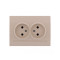 Розетка двухмесная б/з LEZARD Deriy крем 702-0303-128B