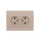 Розетка двухмесная б/з LEZARD Deriy крем 702-0303-128B
