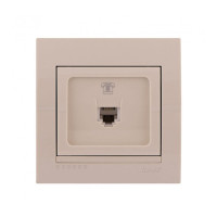 Розетка телефонная одинарная LEZARD Deriy крем 702-0303-137