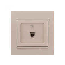 Розетка телефонная одинарная LEZARD Deriy крем 702-0303-137