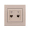 Розетка телефонная двойная LEZARD Deriy крем 702-0303-138