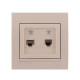 Розетка телефонная двойная LEZARD Deriy крем 702-0303-138