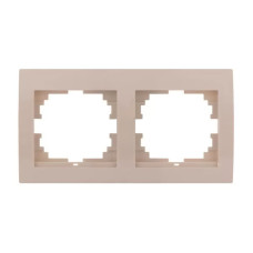 Рамка двойная горизонтальная без вставки LEZARD Deriy крем 702-0300-147