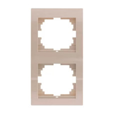 Рамка двойная вертикальная без вставки LEZARD Deriy крем 702-0300-152
