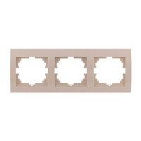 Рамка тройная горизонтальная без вставки LEZARD Deriy крем 702-0300-148