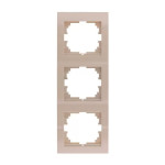 Рамка тройная вертикальная без вставки LEZARD Deriy крем 702-0300-153