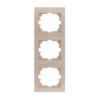 Рамка тройная вертикальная без вставки LEZARD Deriy крем 702-0300-153
