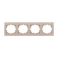 Рамка четверная горизонтальная без вставки LEZARD Deriy крем 702-0300-149