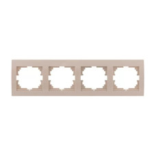Рамка четверная горизонтальная без вставки LEZARD Deriy крем 702-0300-149