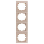 Рамка четверная вертикальная без вставки LEZARD Deriy крем