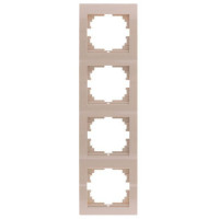 Рамка четверная вертикальная без вставки LEZARD Deriy крем