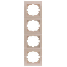 Рамка четверная вертикальная без вставки LEZARD Deriy крем
