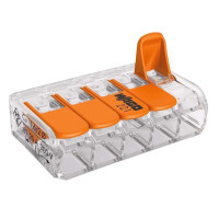 Клема швидкого монтажу з важелями прозора WAGO 5х2,5 221-415