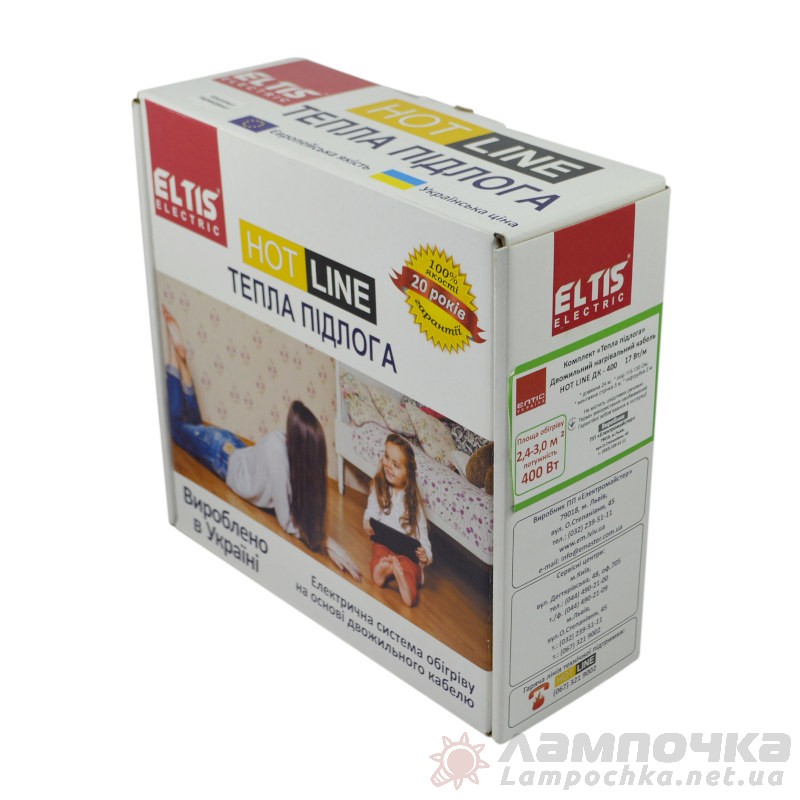 Комплект теплого пола в стяжку HOT LINE ДК-400 Вт 2,4 кв.м Eltis Electric 70688
