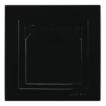 Розетка одинарная с/з с крышкой NILSON Touran черная 24221018