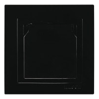 Розетка одинарная с/з с крышкой NILSON Touran черная 24221018