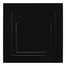 Розетка одинарная с/з с крышкой NILSON Touran черная 24221018