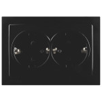 Розетка двухместная с/з NILSON Touran черная 24221025