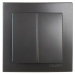 Выключатель двухклавишный NILSON Touran Антрацит 24161003