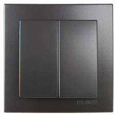 Выключатель двухклавишный NILSON Touran Антрацит 24161003