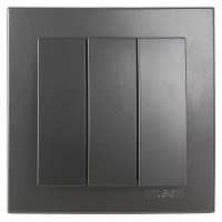 Выключатель трехклавишный NILSON Touran Антрацит 24161066