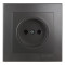 Розетка одинарная б/з NILSON Touran Антрацит 24161015